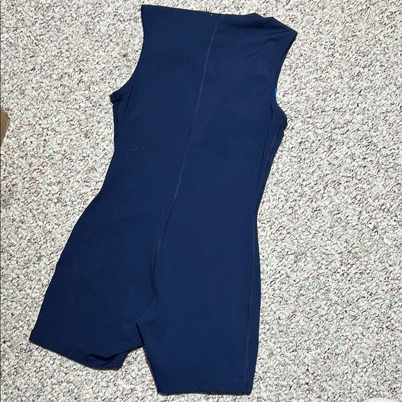 Soleil Swim by Swimco Blue Zip Front Swim Romper | Size 34 | One Piece - Picture 4 of 4